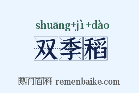 双季稻是什么意思的图片